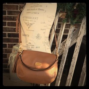 Michael Kors saddle bag in camel brown leather